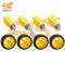Combo of Single Shaft BO Motor and Rubber Wheels for DIY Robot Smart Car (Black and Yellow) (Pack of 4)